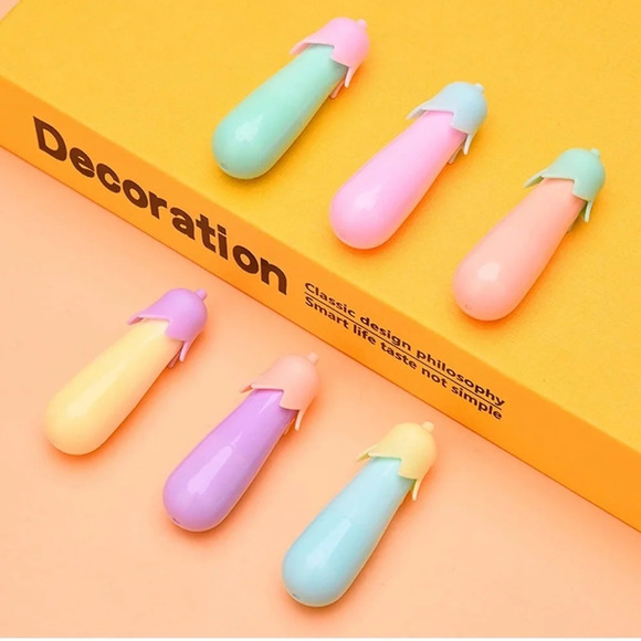 KAWAII Eggplant 🍆 Highlighters - Picture 1 of 9